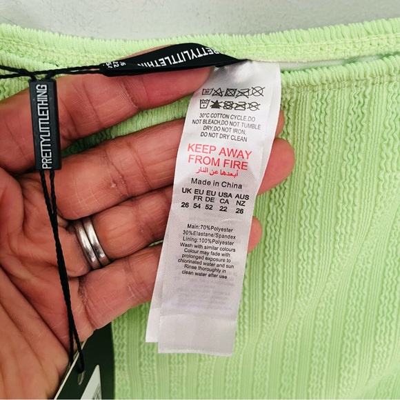 Pretty Little Thing Lime Textured Bikini Bottom NWT Size 22 (US) - Picture 5 of 6